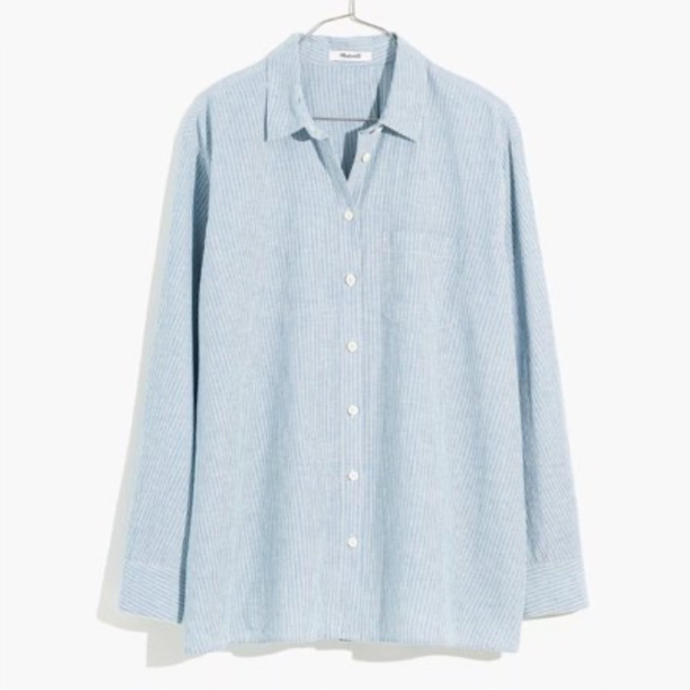 Madewell Light Blue Pinstripe Button-Down Shirt